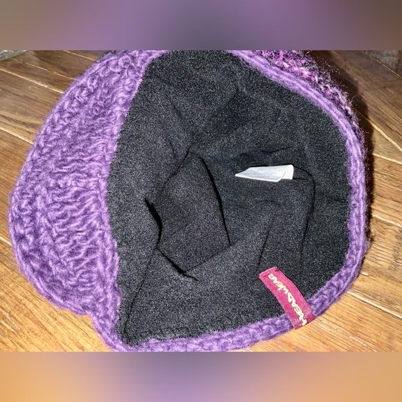 Turtle Fur Newsboy hat in purple crochet with button accents for adults - Picture 3 of 7